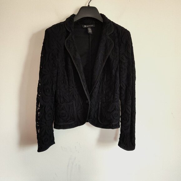 Ladies Petite SZ PS Inc Black Lace Cropped Jacket - Picture 1 of 4